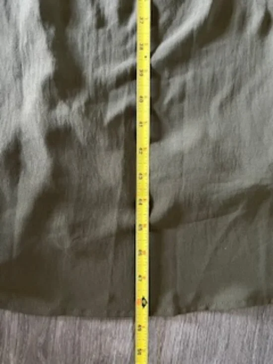 Mango Olive Midi Dress Side Slits Women's S - Picture 9 of 10